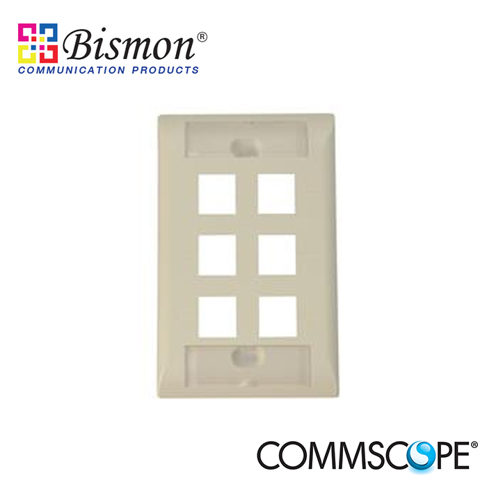 Commscope-Face-Plate-Kits-6-Port-Almond